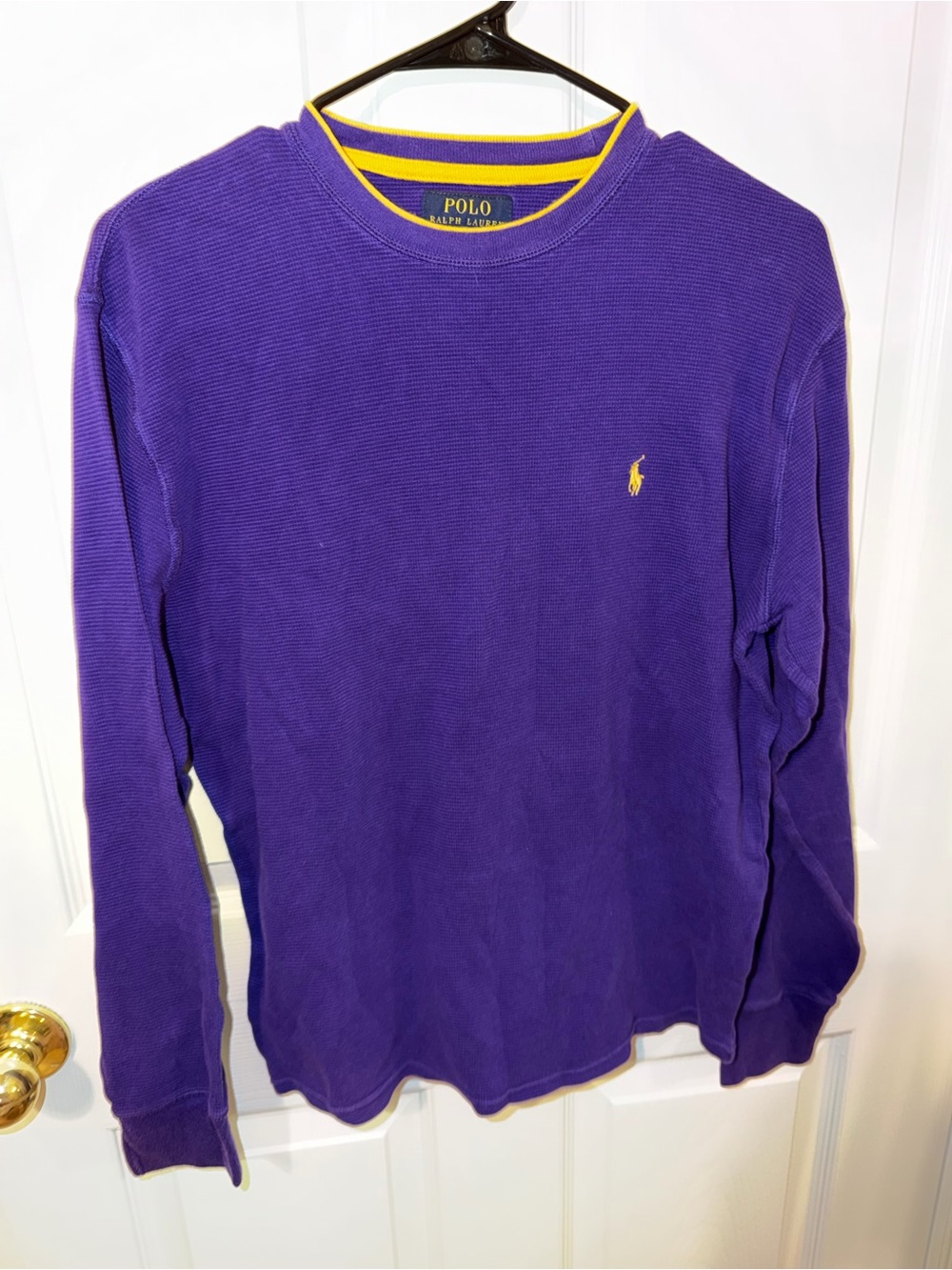 Polo by Ralph Lauren Purple Long-Sleeve Crew with Yellow Pony